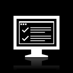 Computer Monitor icon on a black background - WhiteSeries N76