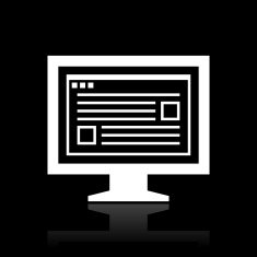 Computer Monitor icon on a black background - WhiteSeries N78