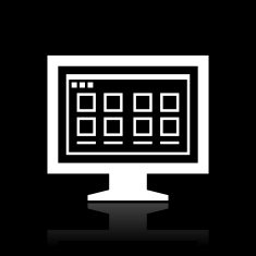 Computer Monitor icon on a black background - WhiteSeries N80