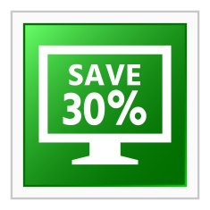 Computer Monitor icon on a square button - FlatSeries N96