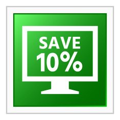 Computer Monitor icon on a square button - FlatSeries N100