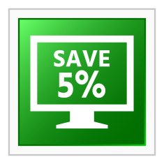 Computer Monitor icon on a square button - FlatSeries N101
