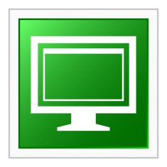 Computer Monitor icon on a square button - FlatSeries N164