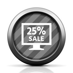 Computer Monitor icon on a round button - EliteSeries N75