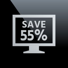 Computer Monitor icon on a black background - CoreSeries N91