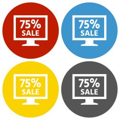 Computer Monitor icon on circle buttons - CircleSeries N67