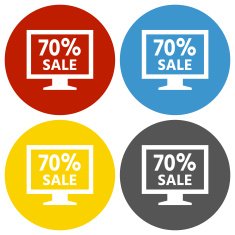 Computer Monitor icon on circle buttons - CircleSeries N68