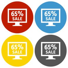 Computer Monitor icon on circle buttons - CircleSeries N69