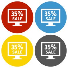 Computer Monitor icon on circle buttons - CircleSeries N75