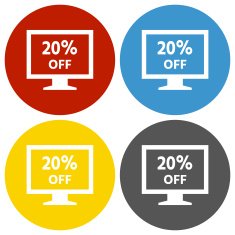 Computer Monitor icon on circle buttons - CircleSeries N140