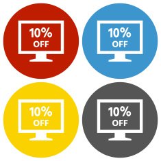 Computer Monitor icon on circle buttons - CircleSeries N141