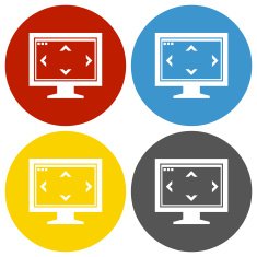Computer Monitor icon on circle buttons - CircleSeries N144