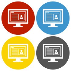 Computer Monitor icon on circle buttons - CircleSeries N149