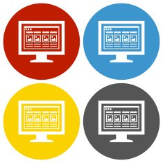 Computer Monitor icon on circle buttons - CircleSeries N150