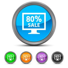 Computer Monitor icon on circle buttons - CircledSeries N65