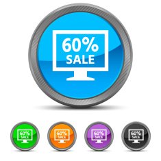 Computer Monitor icon on circle buttons - CircledSeries N69