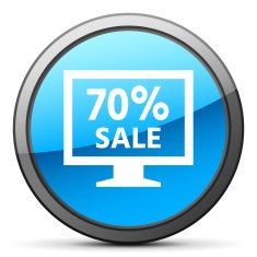 Computer Monitor icon on a round button - BrightSeries N68