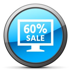 Computer Monitor icon on a round button - BrightSeries N70