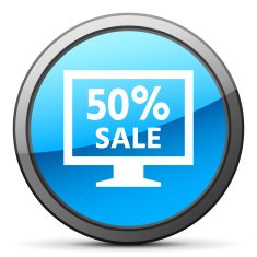 Computer Monitor icon on a round button - BrightSeries N72