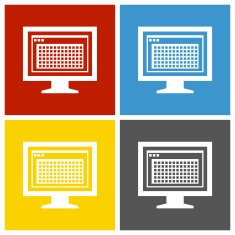 Computer Monitor icon on square buttons - SquareSeries N175