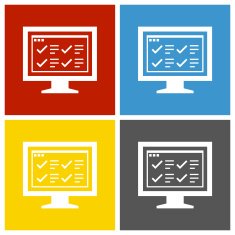 Computer Monitor icon on square buttons - SquareSeries N176