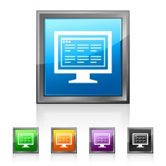 Computer Monitor icon on square buttons - SquaredSeries N187