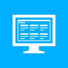Computer Monitor icon on a blue background - SmoothSeries N164