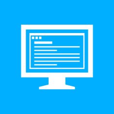 Computer Monitor icon on a blue background - SmoothSeries N166