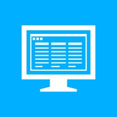 Computer Monitor icon on a blue background - SmoothSeries N168