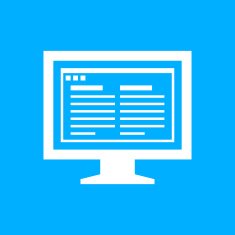 Computer Monitor icon on a blue background - SmoothSeries N169