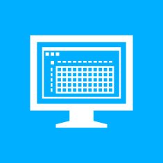 Computer Monitor icon on a blue background - SmoothSeries N171