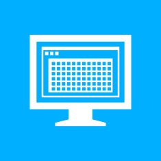 Computer Monitor icon on a blue background - SmoothSeries N172