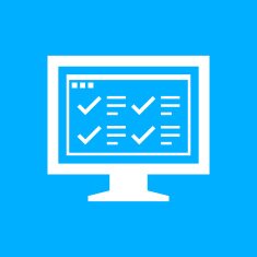 Computer Monitor icon on a blue background - SmoothSeries N173
