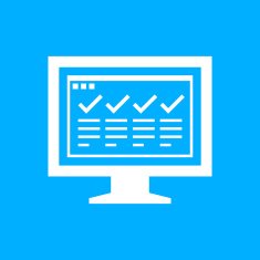 Computer Monitor icon on a blue background - SmoothSeries N174