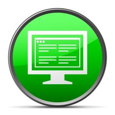 Computer Monitor icon on a round button - SlenderSeries N188