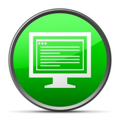 Computer Monitor icon on a round button - SlenderSeries N189