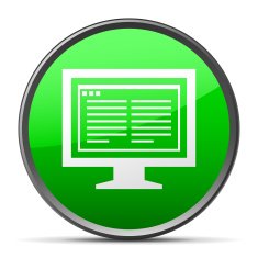 Computer Monitor icon on a round button - SlenderSeries N192