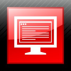 Computer Monitor icon on a square button - SleekSeries N177
