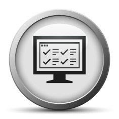 Computer Monitor icon on a silver button - SilverSeries N161
