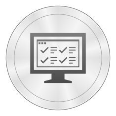 Computer Monitor icon on a round button - SharpSeries N160