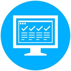Computer Monitor icon on a round button - RoundSeries N175