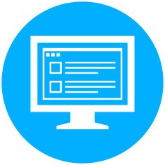 Computer Monitor icon on a round button - RoundSeries N186