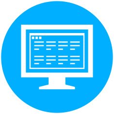 Computer Monitor icon on a round button - RoundSeries N188