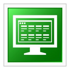 Computer Monitor icon on a square button - FlatSeries N166