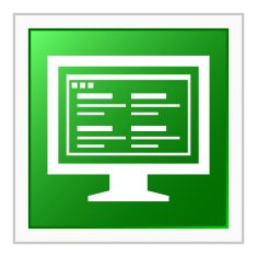 Computer Monitor icon on a square button - FlatSeries N168