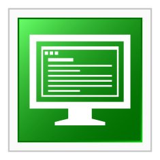 Computer Monitor icon on a square button - FlatSeries N169
