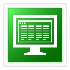 Computer Monitor icon on a square button - FlatSeries N170