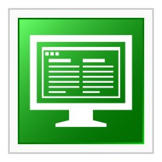 Computer Monitor icon on a square button - FlatSeries N172
