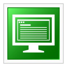 Computer Monitor icon on a square button - FlatSeries N173