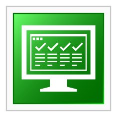 Computer Monitor icon on a square button - FlatSeries N177